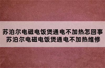 苏泊尔电磁电饭煲通电不加热怎回事 苏泊尔电磁电饭煲通电不加热维修